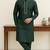 Black embroidered dupion silk kurta set