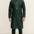 Black embroidered dupion silk kurta set