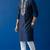Navy embroidered dupion silk kurta set