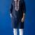 Navy embroidered dupion silk kurta set