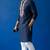 Navy embroidered dupion silk kurta set