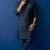 Navy embroidered dupion silk kurta set