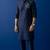 Navy embroidered dupion silk kurta set