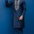 Navy embroidered dupion silk kurta set
