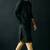 Black embroidered dupion silk kurta set