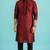 Maroon embroidered dupion silk kurta set