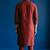 Maroon embroidered dupion silk kurta set