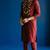 Maroon embroidered dupion silk kurta set