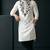 White embroidered dupion silk kurta set