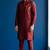 Maroon embroidered dupion silk kurta set