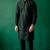 Black embroidered dupion silk kurta set