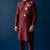 Maroon embroidered dupion silk kurta set