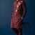 Maroon embroidered dupion silk kurta set