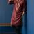 Maroon embroidered dupion silk kurta set
