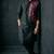 Black embroidered dupion silk kurta set