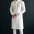 White embroidered dupion silk kurta set
