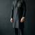 Black embroidered dupion silk kurta set