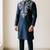 Navy embroidered dupion silk kurta set