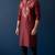 Maroon embroidered dupion silk kurta set