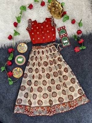 linen skirt set featuring contrast colors and elegant motifs and  light, breezy, and perfect for summer occasions 4