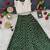 Girls traditional green polka dot lehenga choli in silk blend with v-neck