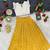 Girls traditional yellow polka dot lehenga choli in silk blend with v-neck