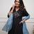  black foil mirror work cotton anarkali suit