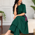 green solid a-line pure cotton kurta set with trousers