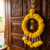 Handmade Artificial Genda Flower Ring Hanging with Parrot and Bell Decoration for Home Decor (Pack of 2)