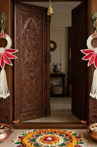 Handmade Lotus Wall Hanging Decorative | Traditional for Home Decoration (Pack of 2)