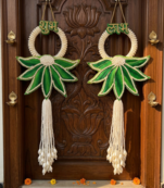 Traditional Decorative Handmade Lotus Patch Shubh Labh Hanging for Decoration for Home Decor (Pack of 2)