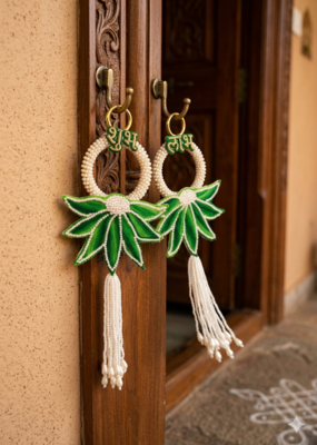 Traditional Decorative Handmade Lotus Patch Shubh Labh Hanging for Decoration for Home Decor (Pack of 2) 2