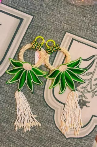Traditional Decorative Handmade Lotus Patch Shubh Labh Hanging for Decoration for Home Decor (Pack of 2)