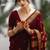 Maroon art silk woven saree with zari work