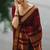 Maroon art silk woven saree with zari work