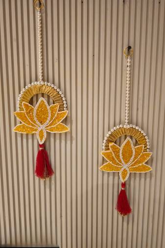  Handmade Decorative Traditional Hanging | Multicolour Pom-Pom Toran for Home Decor (Pack of 2)