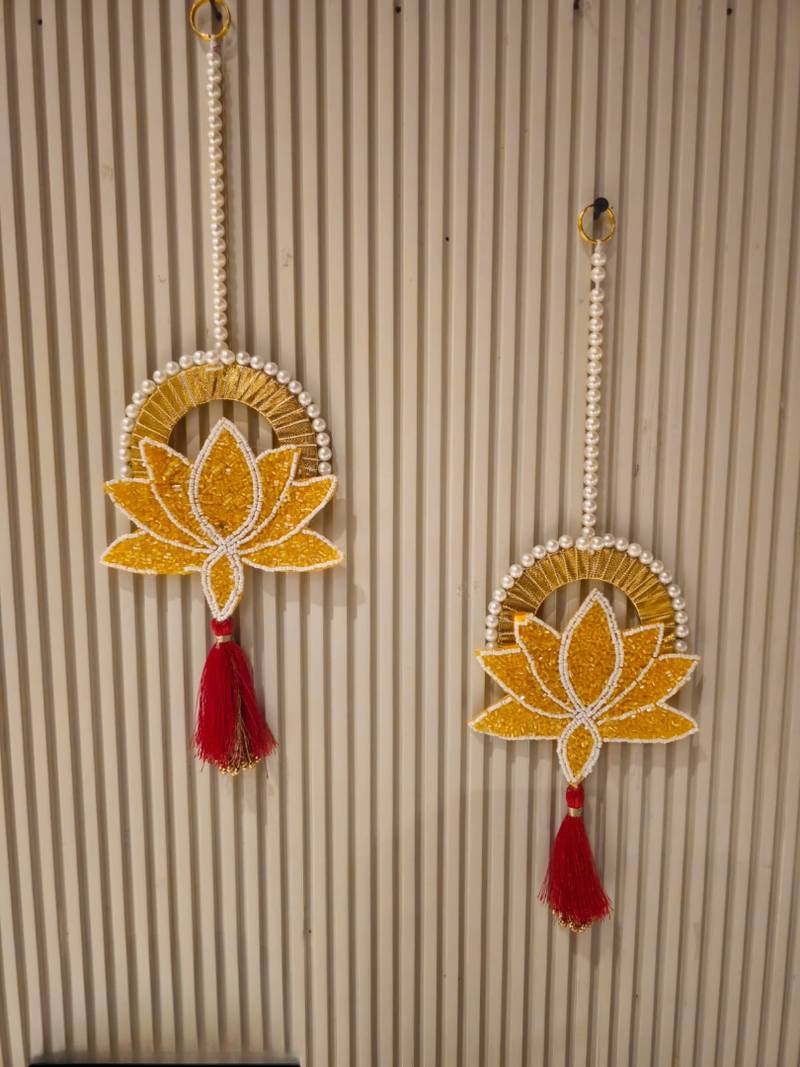  Handmade Decorative Traditional Hanging | Multicolour Pom-Pom Toran for Home Decor (Pack of 2)