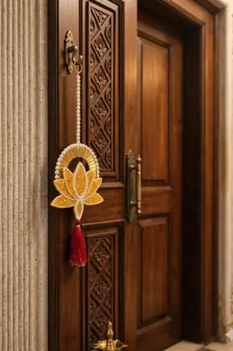  Handmade Decorative Traditional Hanging | Multicolour Pom-Pom Toran for Home Decor (Pack of 2)
