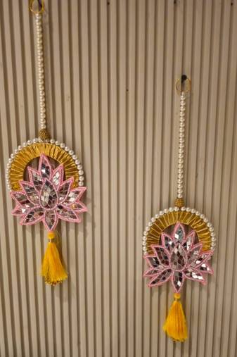 Handmade Traditional Hanging | Multicolour Toran Pom-Pom Toran for Home Decor (Pack of 2)