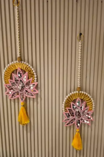 Handmade Traditional Hanging | Multicolour Toran Pom-Pom Toran for Home Decor (Pack of 2)