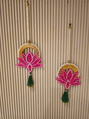 Handmade Decorative Traditional Hanging | Multicolour Pom-Pom Toran for Home Decor (Pack of 2) 1
