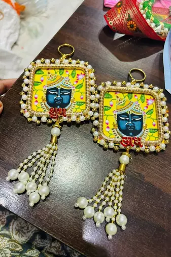 Handmade Shrinath Ji Decorative Hanging for Home Bedroom Living Decoration (Pack of 2)
