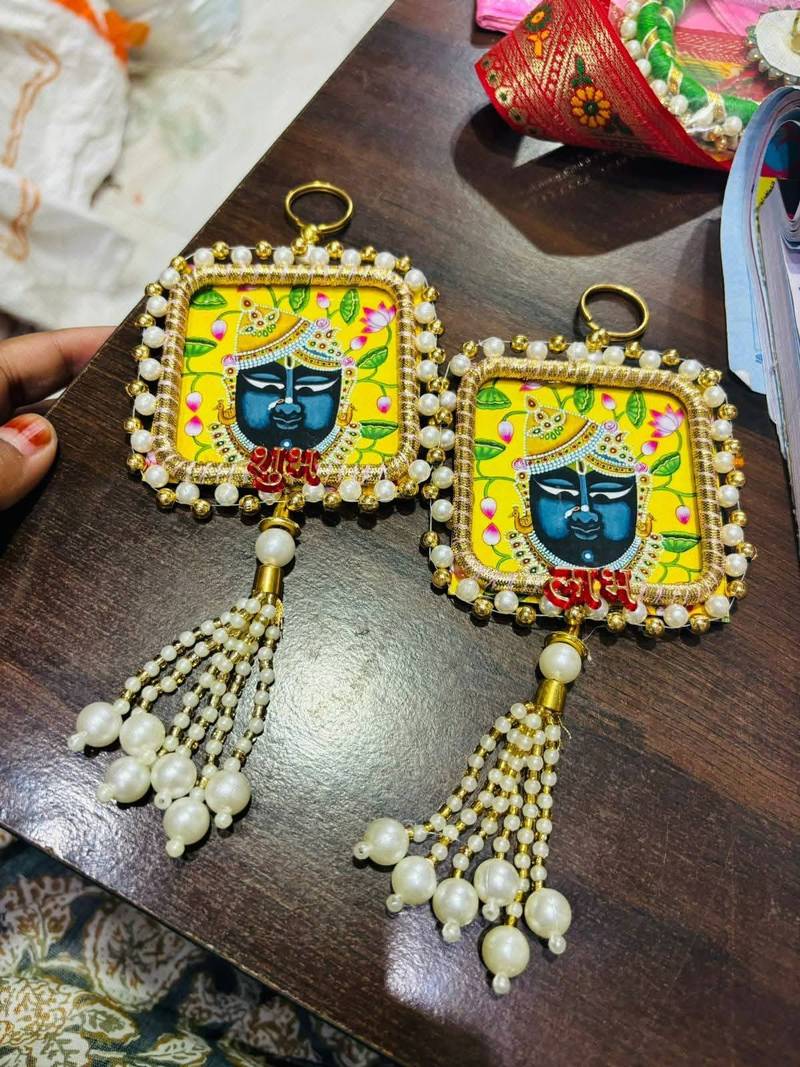 Handmade Shrinath Ji Decorative Hanging for Home Bedroom Living Decoration (Pack of 2)