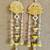 Decorative Yellow Lotus Patch Peony Latkan Hanging Perfect Home Decor | Handmade Door Hanging (Pack of 2)