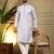 Sky blue heavy jecquard print party wear kurta and payjama