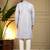 Sky blue heavy jecquard print party wear kurta and payjama