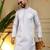 Sky blue heavy jecquard print party wear kurta and payjama