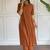  rust-brown solid a-line pure cotton kurta set with trousers