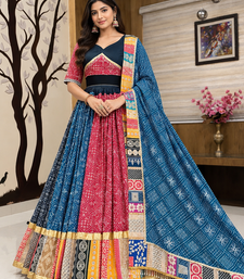 Muslin Cotton Digital Print Lehenga With Dupatta Mirror Work Navratri Special Chaniya Choli