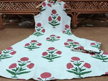  floral block-print sleeveless a-line kurta set 5